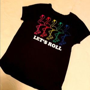 Girls Black Let’s Roll Shirt
